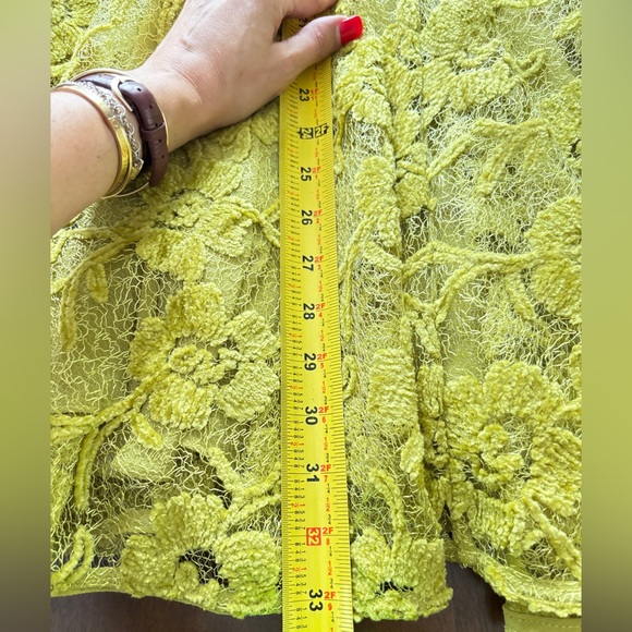 NWT Free People Le Fleur Mini Dress Lentil Sprout XS Lace Lined Bell-Sleeve Boho - Picture 11 of 14